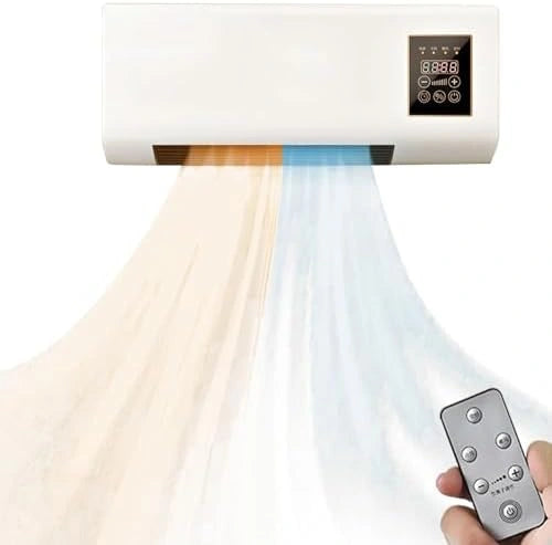 Draagbare mini-airco met verwarming en koeling, stille werking voor thuis of op kantoor, afstandsbediening, wand- of standaardmontage mogelijk