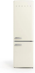 CREATE/koelkast STYLANCE 224 liter / Retro-stijl combi koelkast Gebroken wit / 181 liter