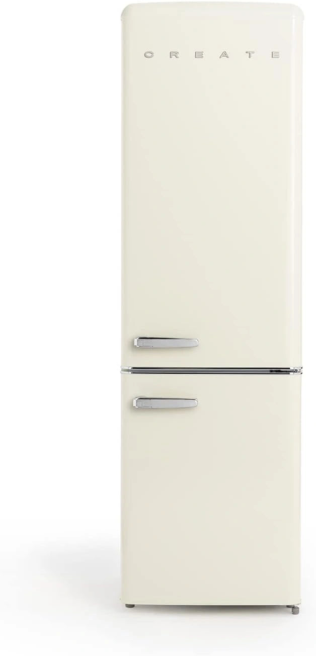 CREATE/koelkast STYLANCE 224 liter / Retro-stijl combi koelkast Gebroken wit / 181 liter