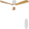 Houten plafondventilatoren met LED-licht 24W stille motor DC 38W ventilator plafond hout diameter 132cm (52') afstandsbediening met geheugenfunctie