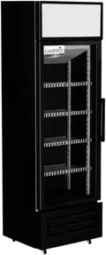 Professionele koelkast, verticale koelkast met glazen deur, 300/360 l, ledverlichting, verstelbare planken, gastronomie