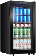 Kalamera KRC-86GE Drankkoelkast, bierkoelkast met touch-bedieningspaneel, 3-18 °C koelzone, flessenkoelkast, 86 liter, blauwe led-binnenverlichting