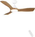 CJOY Plafondventilator met verlichting en afstandsbediening, Ø107 cm, stille plafondventilator met 3 houten bladen, omkeerbaar, geheugen 3CCT