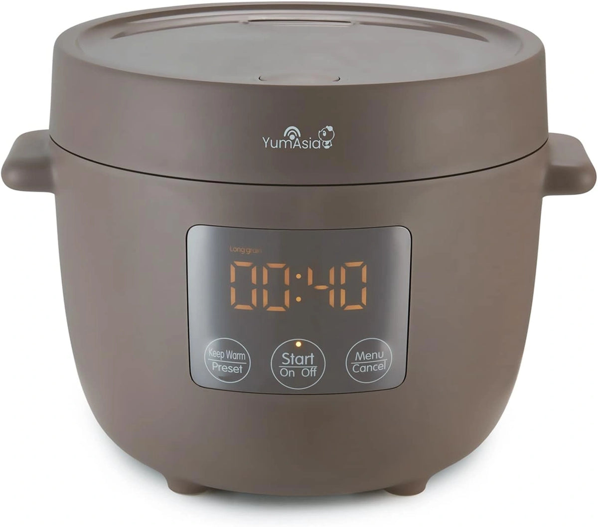 Yum Asia Tsuki mini rijstkoker met Shinsei keramische kom (2,5 kopjes, 0,45 liter) 5 rijstkookfuncties, 2 multicookerfuncties, verborgen LED-scherm
