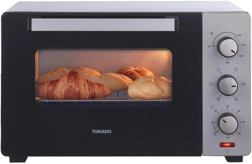 Tomado TEO3000S, Vrijstaande oven, 30 Liter, 1600 Watt, Hetelucht, 3 insteekniveau's, Zilver