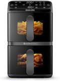 Philips Dubbele Airfryer 4000 10 liter, 2 maaltijden met RapidAir, zwart/bruin