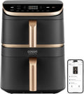Friggitrice senza olio COSORI, Turbo Tower Pro Smart, Capacit? 10,8 l, 2 vasche, 7 programmi, 2630 W, Nero