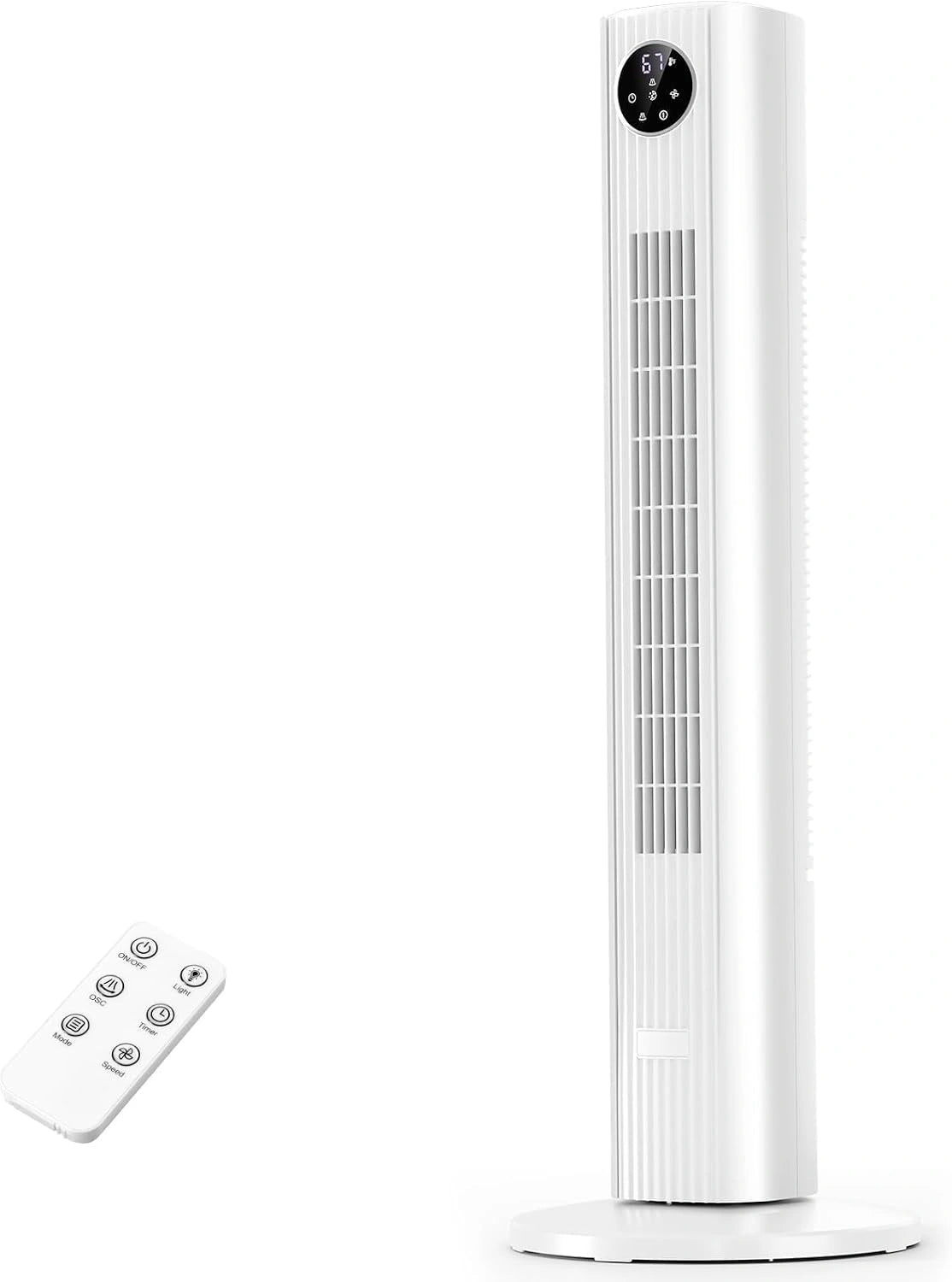 Antarctic Star Torenventilator voor slaapkamer, staande ventilator 7,6 m/s, 85° oscillerende ventilator met afstandsbediening, 3 snelheden, 4 modi