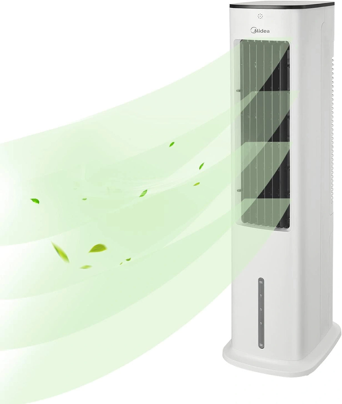 Midea Luchtkoeler met waterkoeling, mobiele airconditioning, ventilator met 5 liter waterkoeling, luchtbevochtiger en ionisatie