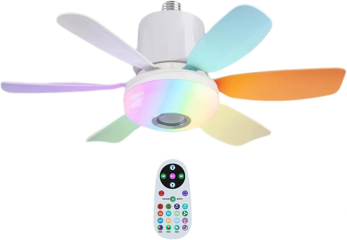 Ventilatore Soffitto, 47x18cm Plafoniera Con Luce, wit