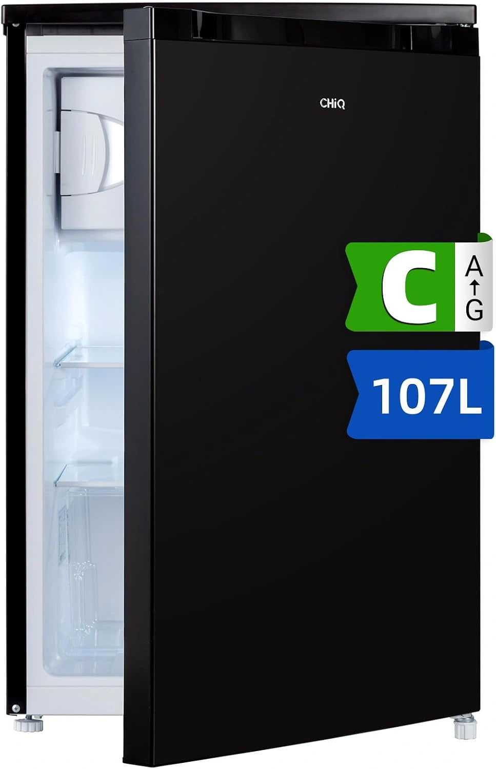 CHiQ 107 liter Compacte Eendeurs Koelkast Zwart (CTT107BC)