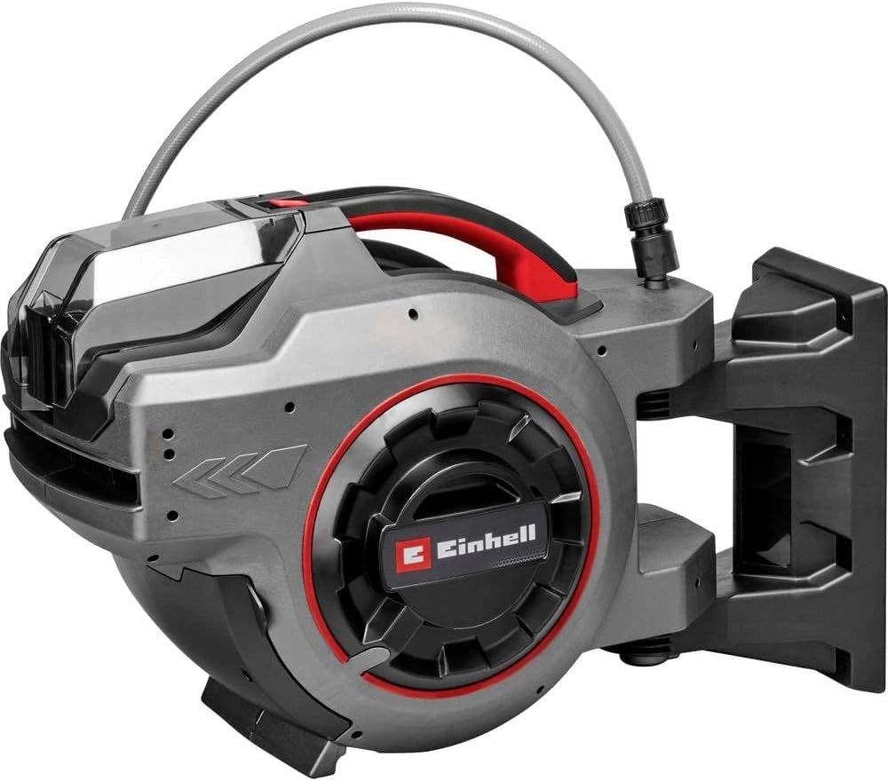 Einhell GE-HR 18/30-1 WH Li-Solo Accuslanghaspel, 18 V, automatische slanghaspel, 180 graden draaibaar, wandhouder, aansluitslang 1,5 m
