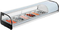 VEVOR Sushi Koelvitrine 62 L commerciële vitrine koelopzetvitrine (6 pannen) met gebogen glas & led-verlichting & digitale temperatuurregeling