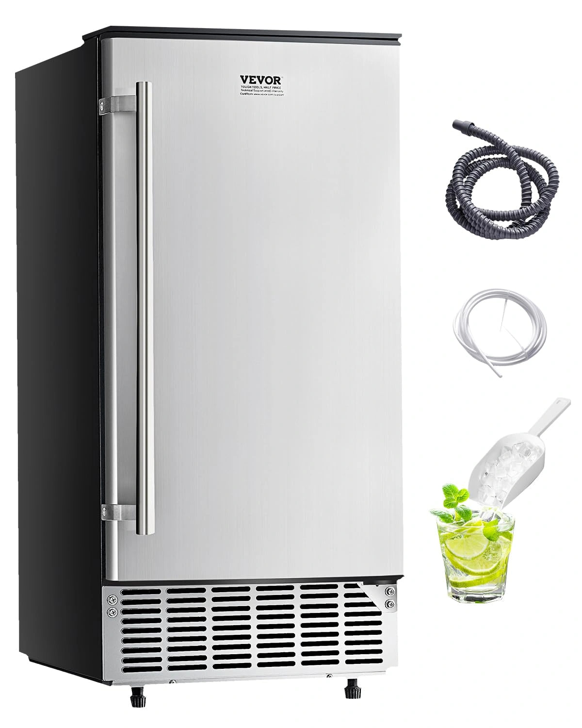 VEVOR Eiswürfelmaschine, Einbaugerät, Edelstahl