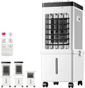 Draagbare airconditioner, 4-in-1 verdampingsluchtkoeler met 15 liter watertank, 3 snelheden, 7,5 uur timer, afstandsbediening, LED-scherm