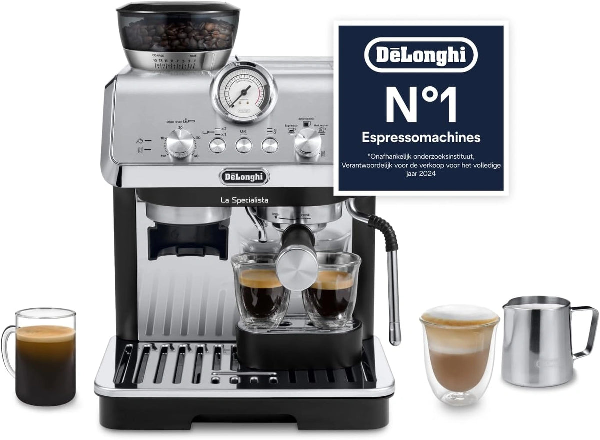 De'Longhi La Specialista Arte EC9155.MB, Pistonmachine met bonenmaler en My Latte Art Stoompijpje, Inclusief Barista Kit, Zwart