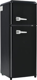 Koelkast in retrostijl, koel-vriescombinatie, 105,5 cm hoog, 41 cm breed, 2-deurs, totale capaciteit 92 liter, 116 kWh/jaar, -27 °C ~ 13 °C