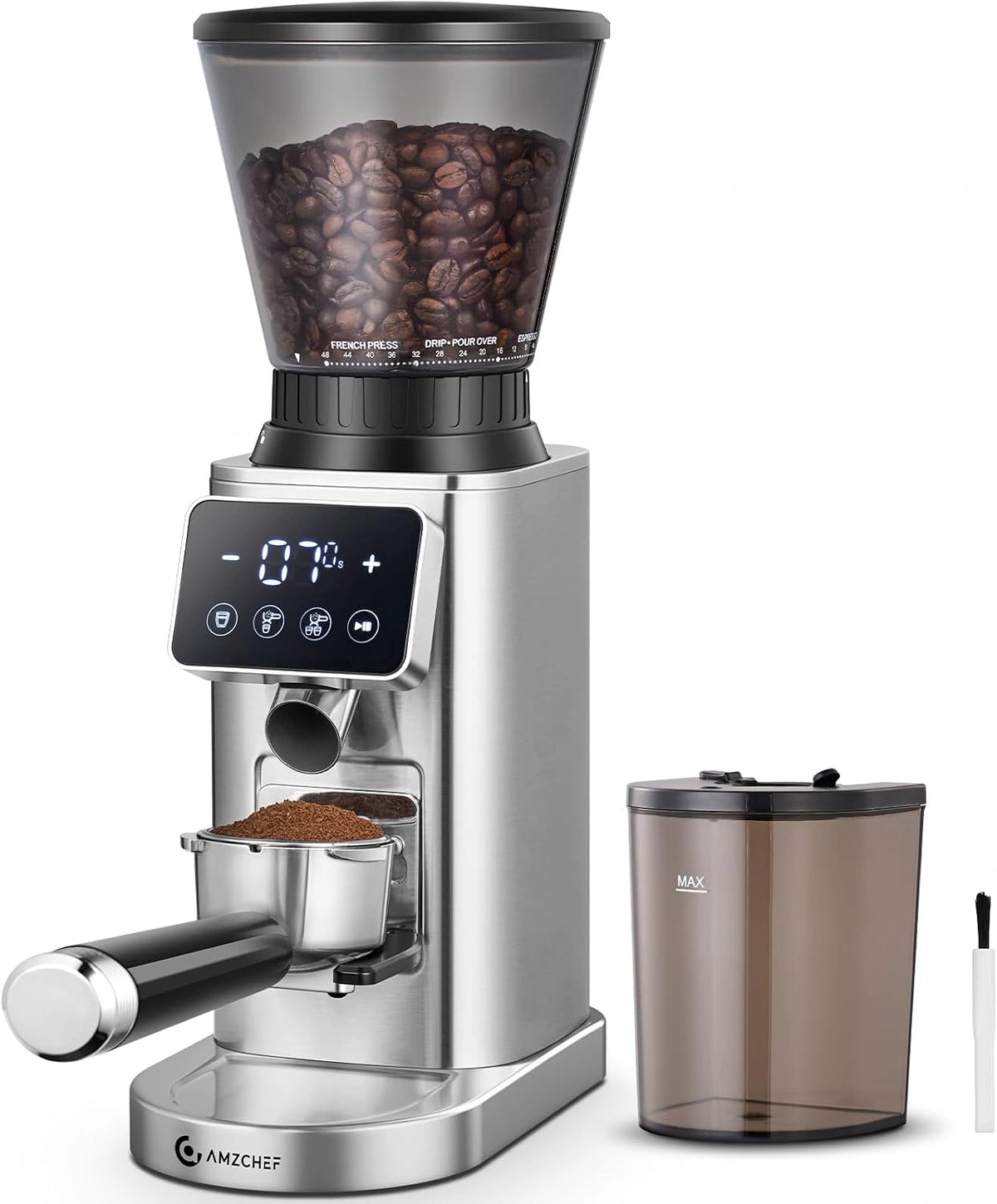 AMZCHEF Kaffeemühle, Edelstahl