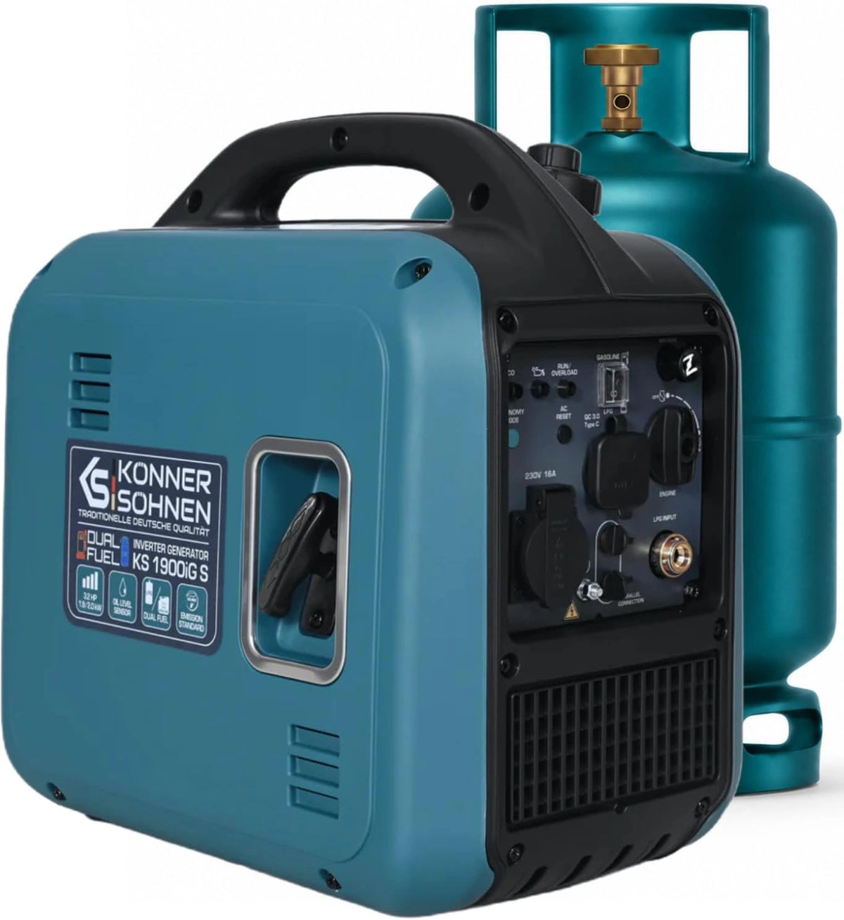 Könner & Söhnen KS 1900iG S LPG-invertergenerator 2,0 kW, dual fuel, inverter-stroomgenerator Eco-Mode
