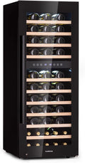 Klarstein Wijnkoeler Barossa 73, Duo Wijnkoelkast, 2 Zones, 192 Liter, 73 Flessen, 5-18 °C, Vrijstaand, Touch scherm, Zwart, 44 cm