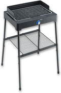 SEVERIN PG 8568 Staande barbecue met aluminium grillplaat en onderstel met afzettingsrooster, elektrische grill met snelle grillstart
