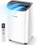 Draagbare airconditioner, 12.000 BTU, 3-in-1 koelventilator, luchtontvochtiger voor ruimtes tot 46 m², afstandsbediening en raamset inbegrepen, wit
