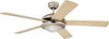 Comet 78182 plafondventilator met enkele lamp en vijf vleugels, uitvoering in titanium met opaalmelkglas., beige
