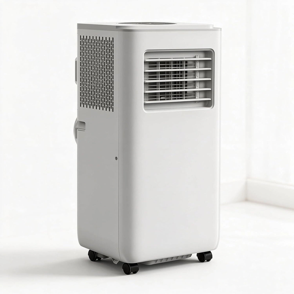 Mobiele airco, 3-in-1 13.000 BTU-unit met ventilator en ontvochtiger, Stille koeling voor slaapkamer en thuiskantoor tot 40 m², zilver