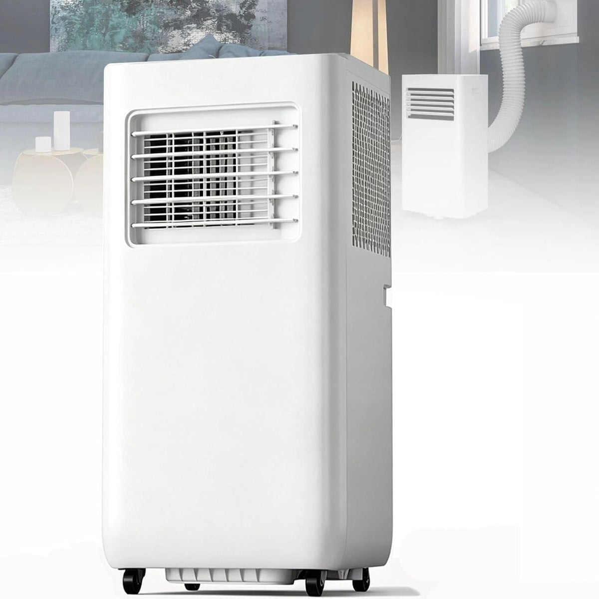 Mobiele airconditioner zonder buitenunit, krachtige 14000 BTU airco-unit, 4-in-1 luchtkoeler, energiezuinig en verplaatsbaar met afstandsbediening
