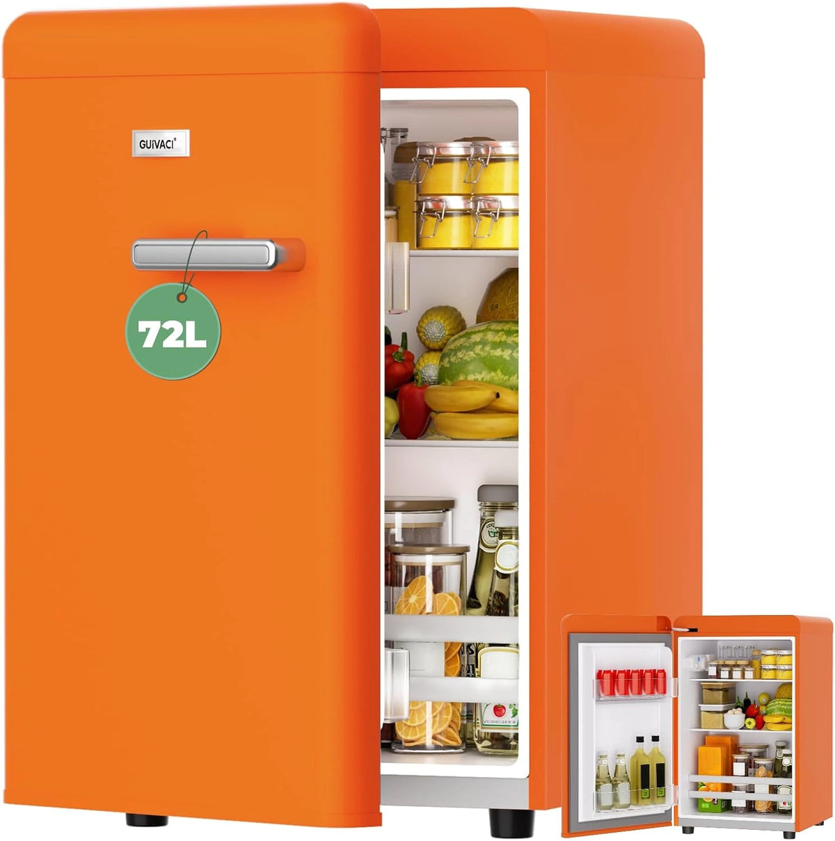 GUIVACI Kühlschrank, 72 L, Orange