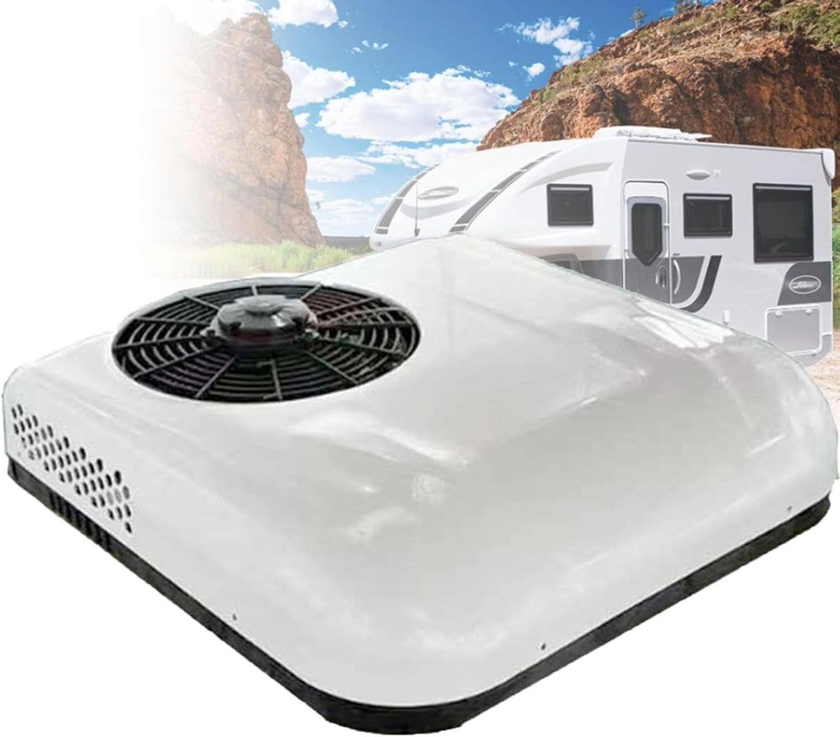 12v/24v Dc-Airco, Universele Elektrische Dakairco Voor Campers, Inverter-Airco, Airco Voor Campers, Koel Dak, Stille Airco, Alleen Koelen,wit-12V