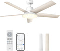 Dreo Smart Plafondventilator met licht, 132 cm, 12 snelheden, 3 modi, dimbare led met instelbare kleurtemperatuur, stille DC-motor, 12-uurs timer
