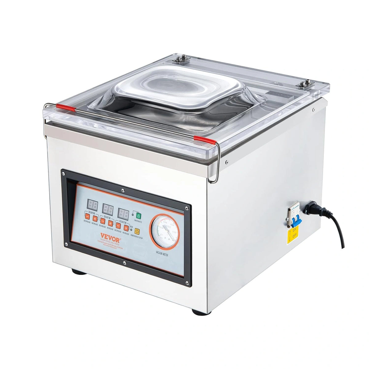 VEVOR 320 W kamer vacuüm verpakkingsmachine compact formaat 320 mm in de keuken thuis en voor commercieel gebruik voor nat voedsel, vlees, marinades