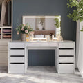 Vicco Kaptafel met licht 'Sherry', Wit/wit hoogglans, 158.2 cm