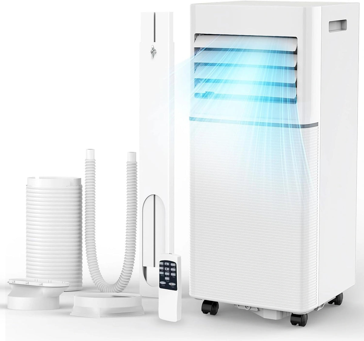 Electactic Mobiele airconditioner, 10.000 BTU, stil voor slaapkamer, kantoor en kleine kamers, 3-in-1 koeling, luchtontvochtiger en ventilator