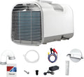 Draagbare airco, 5100 BTU (koelen en ontvochtigen), compacte airconditioning met afstandsbediening, geschikt voor werkplaats, tent en camper