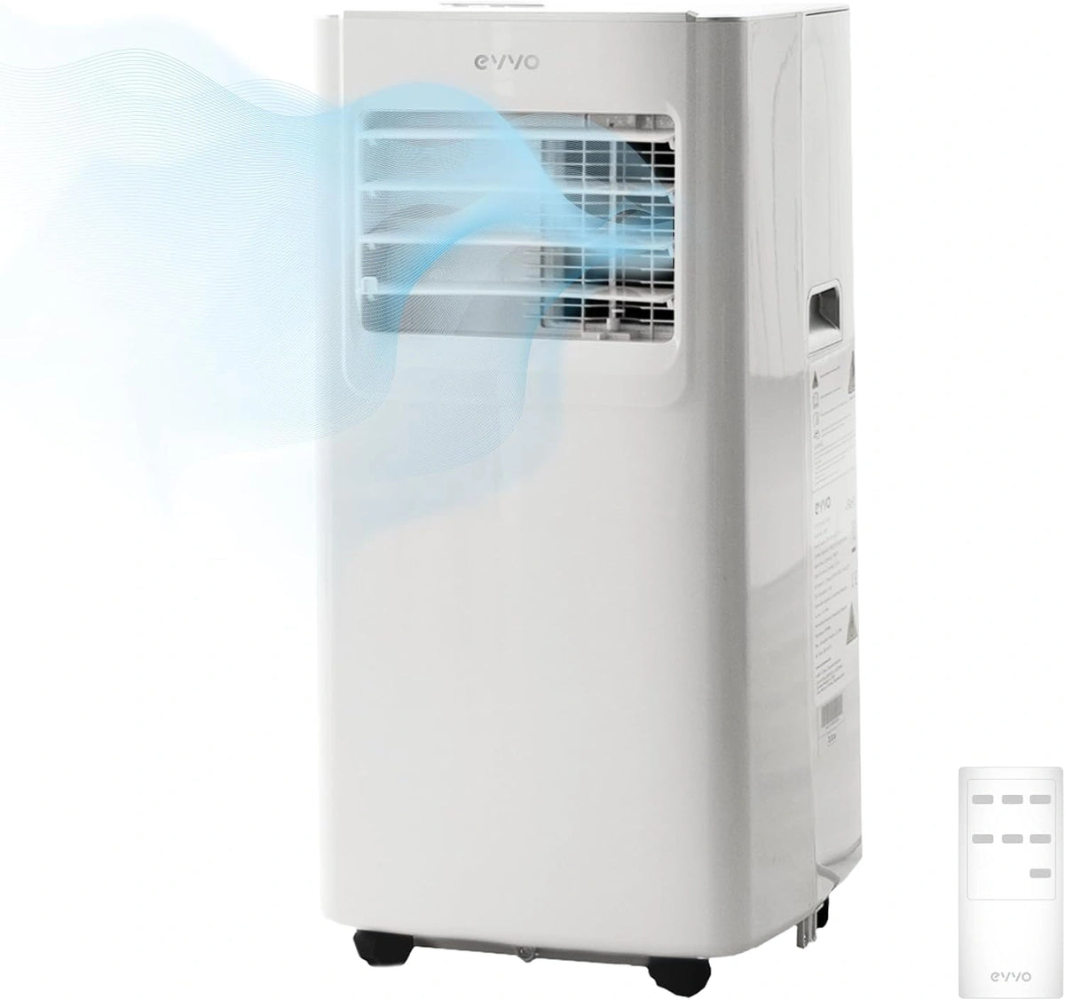 EVVO Draagbare airconditioning 3-in-1 klimaat P7, geluidsarm, 7.000 BTU, met afstandsbediening, oppervlak 15 m2, energieklasse A, wit