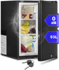 SMETA Koelkast, 12 V, 220 V, koelkast, camping, auto, slaapkamer, stil, 53 l, koelkast met slot en omkeerbare deur, voor caravan, bestelwagen, auto