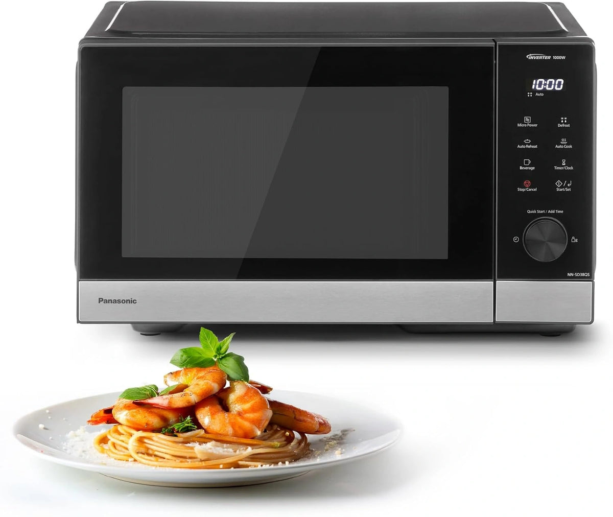 Panasonic NN-SD38QSEPG 29 liter Solo Magnetron 1000W Auto Ontdooien 11 Automatische Programma's Timer Zwart & Roestvrij Staal