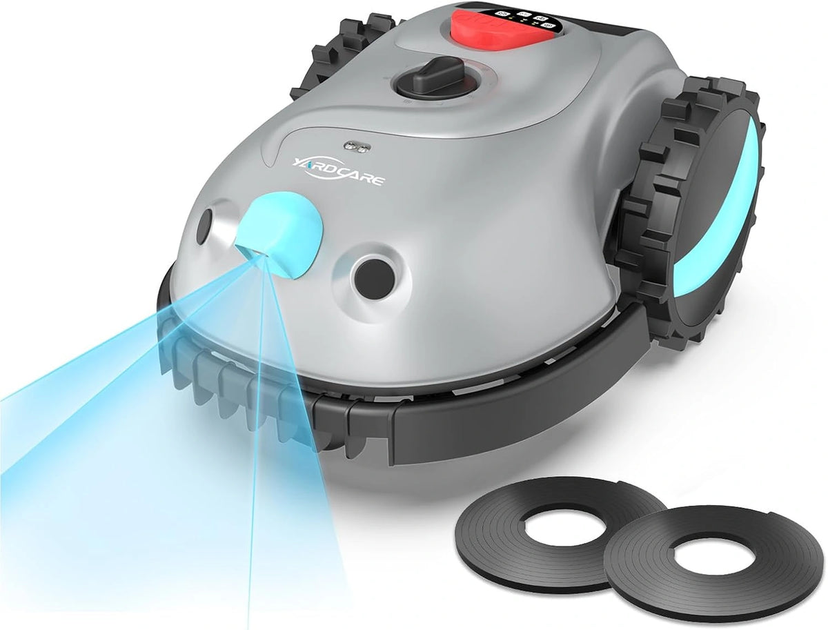 YARDCARE V100 Robotmaaier zonder begrenzingskabel, grasmaaier met camera, hindernisvermijding, Vision Navigation, 4 Ah accu, grasmaaier