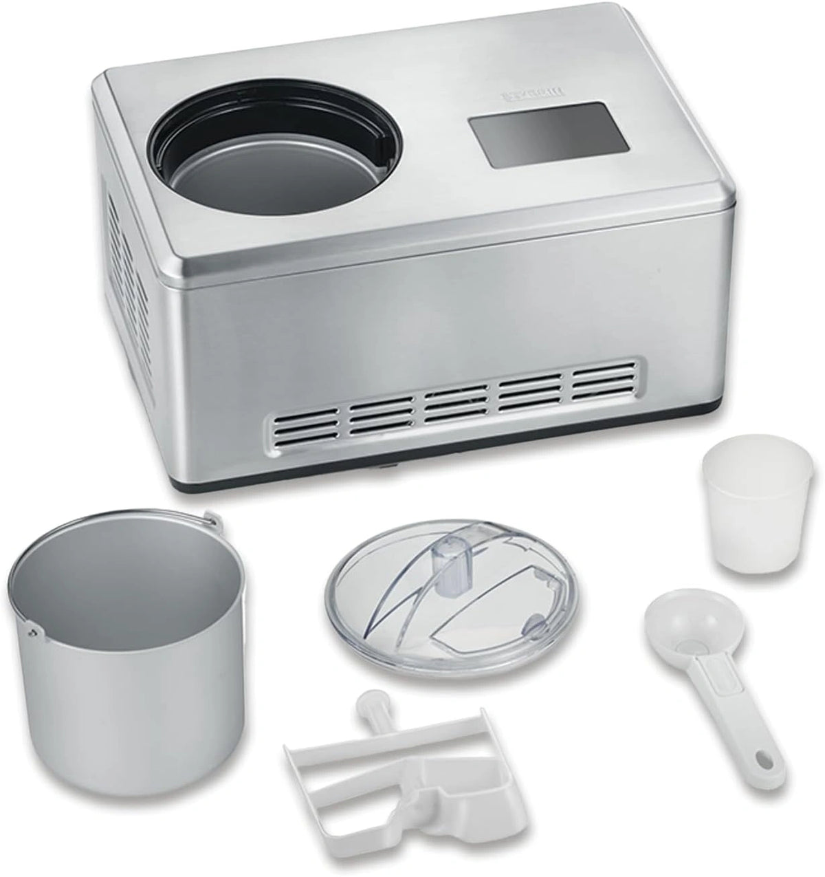 SEVERIN 2-in-1 ijsmachine met yoghurtfunctie, compressorijsmachine voor ijs, sorbet en bevroren yoghurt, ijsmachine inclusief twee ijscontainers