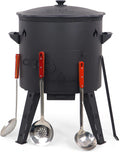 Utschak Vuurkachel Ø 44 cm met Oezbeeks Kazan gietijzer 16 l, bruin/zwart
