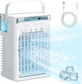 Mini airconditioner, 4 in 1 mobiele airconditioning, mobiele airco klein, ventilator, luchtbevochtiger, 2 traps bevochtiging, 1000 ml tank
