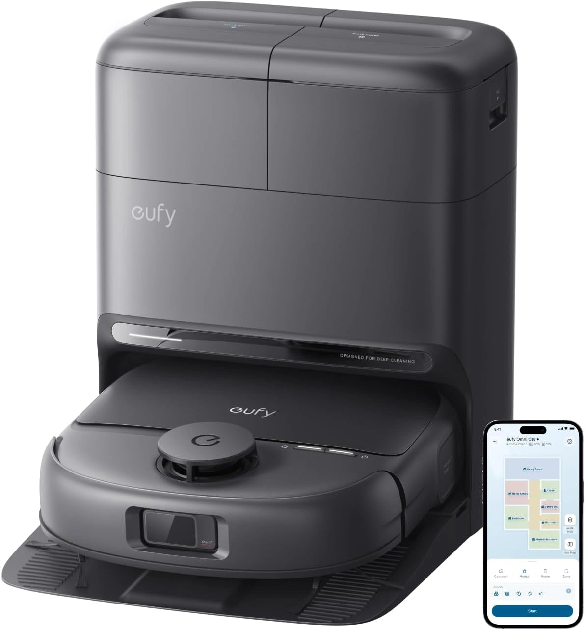Eufy C28 Omni, Robotstofzuiger & Dweil, HydroJet, zwart