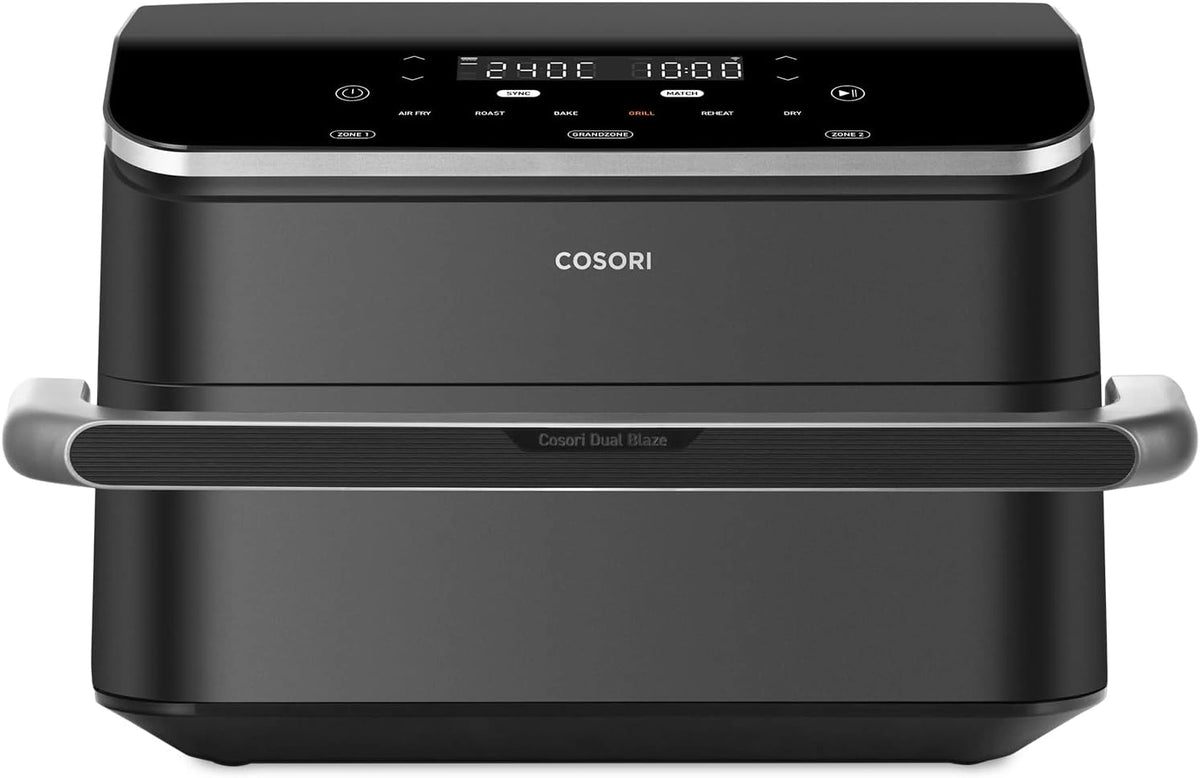 COSORI Luchtfriteuse, 10 liter, 8-in-1 Dual Blaze TwinFry met dubbele mand 5 l en 5 l en afneembare scheider