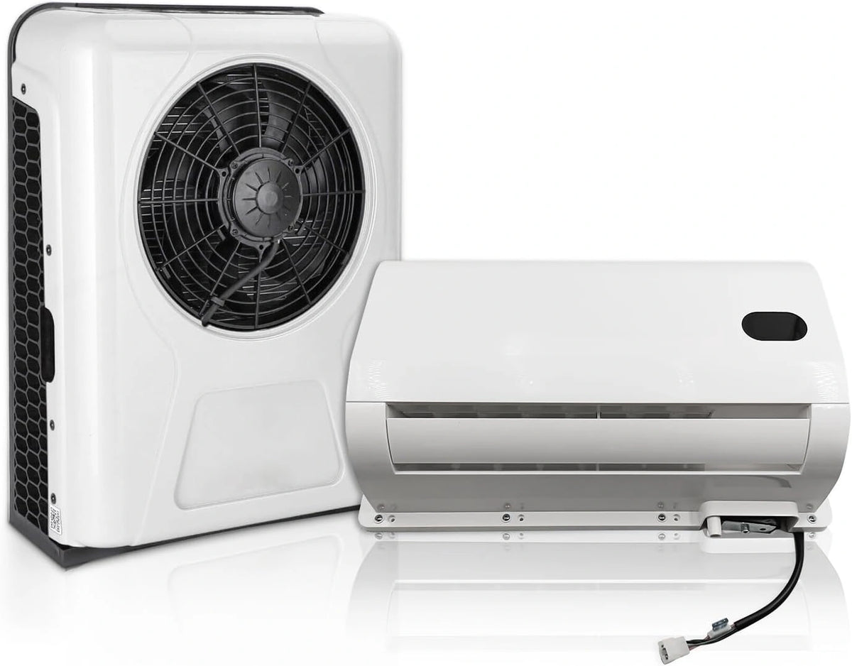 Airconditioning, 12 V DC 10.000 BTU, elektrische parkeerplaats, split, AC-unit, 12 volt, geschikt voor vrachtwagen, cap, bestelwagen, camper
