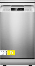 Midea Geschirrspüler MFD45S200X.1-IT, freistehend, Edelstahl