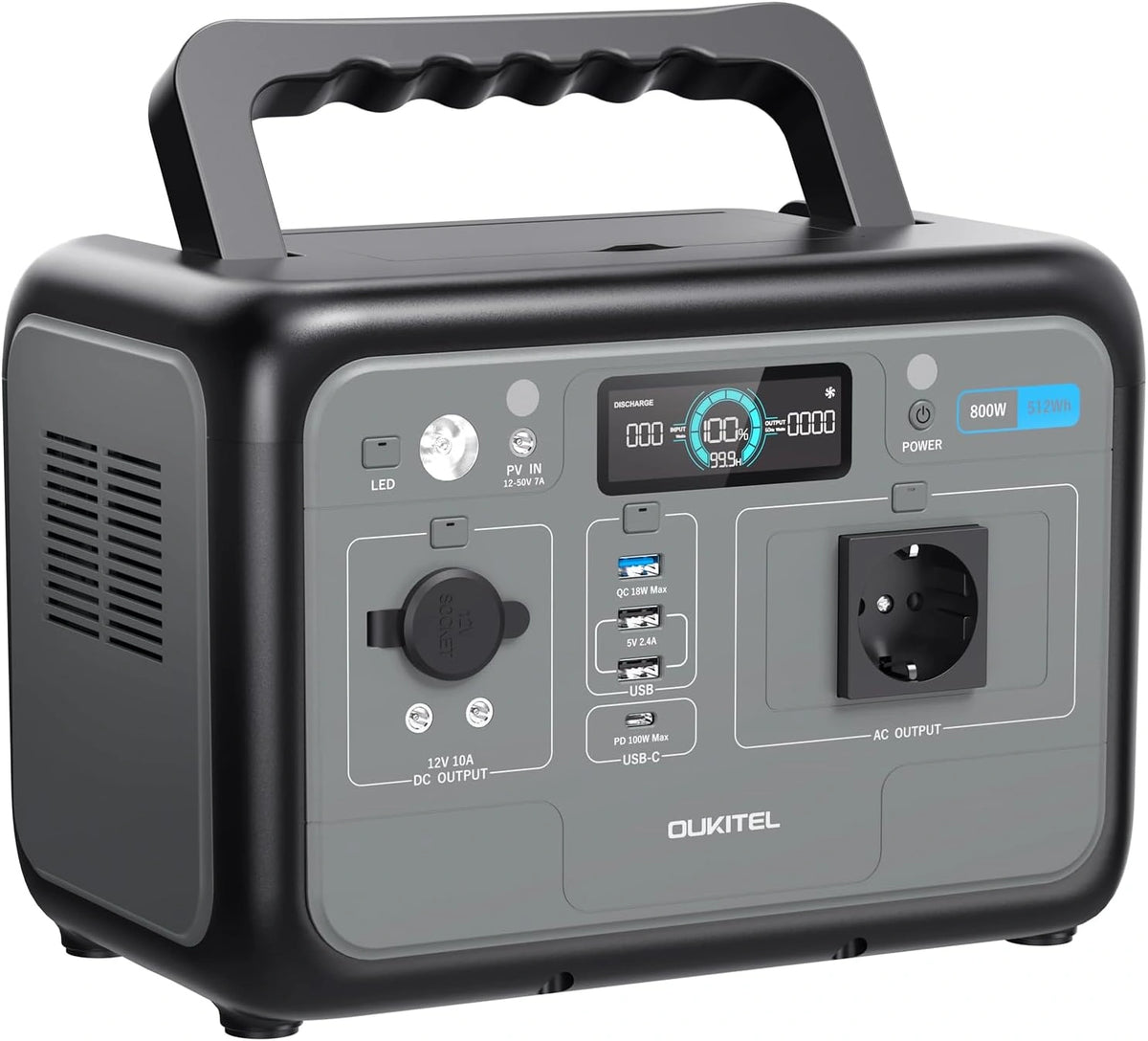 OKITECH Tragbare Powerstation P800, 512 Wh, 800 W