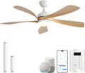 Sofucor 132 cm Smart Plafondventilator met Licht, beige