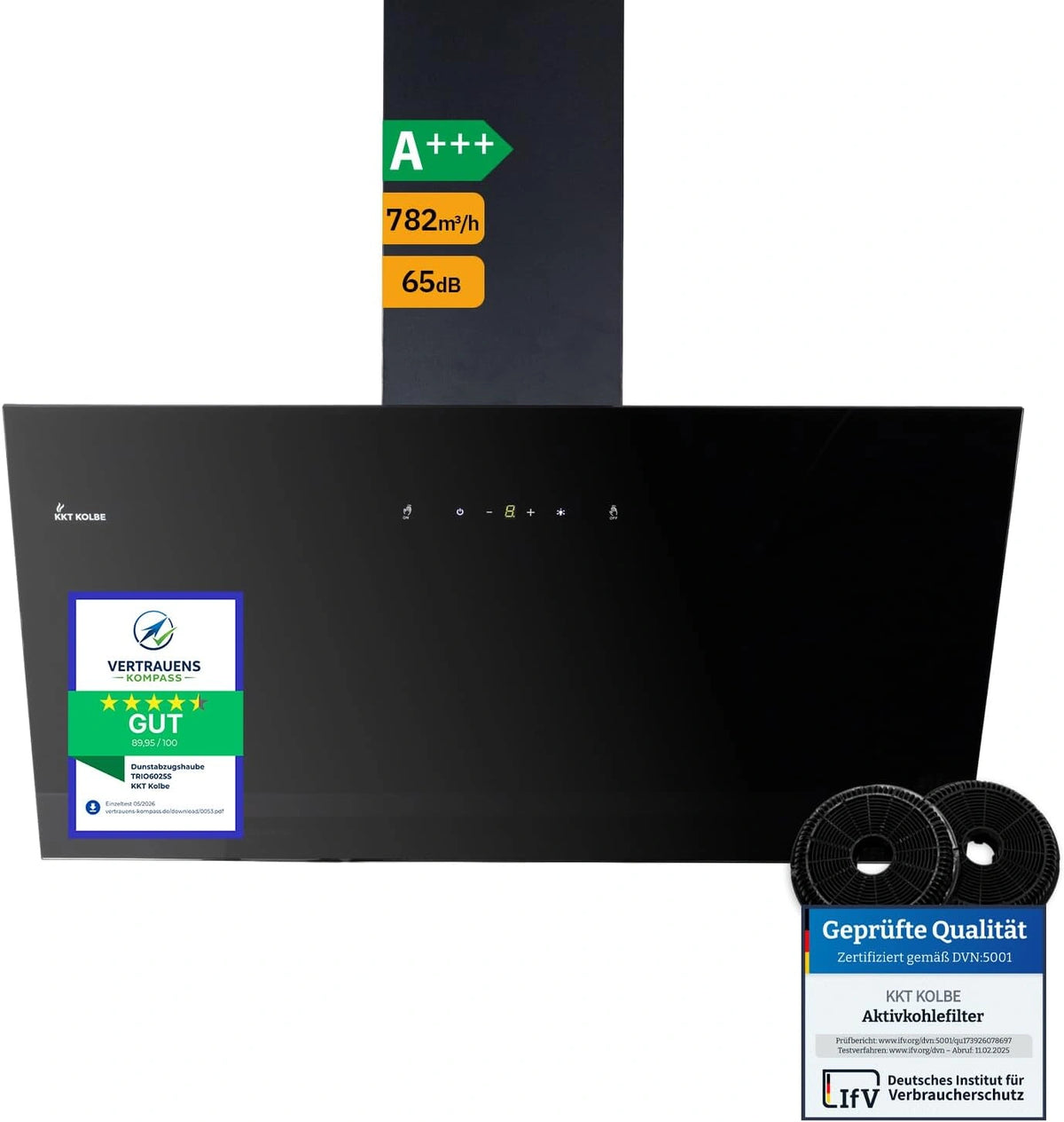 KKT KOLBE Afzuigkap 80 cm, zwart